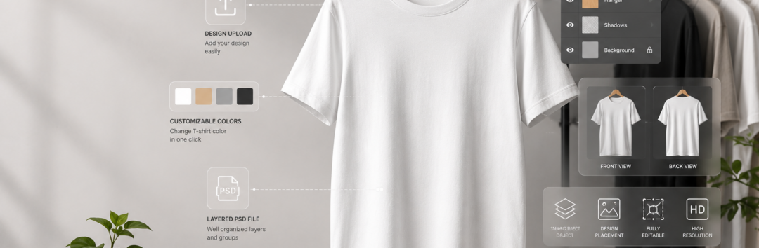 t shirt with hanger mockup